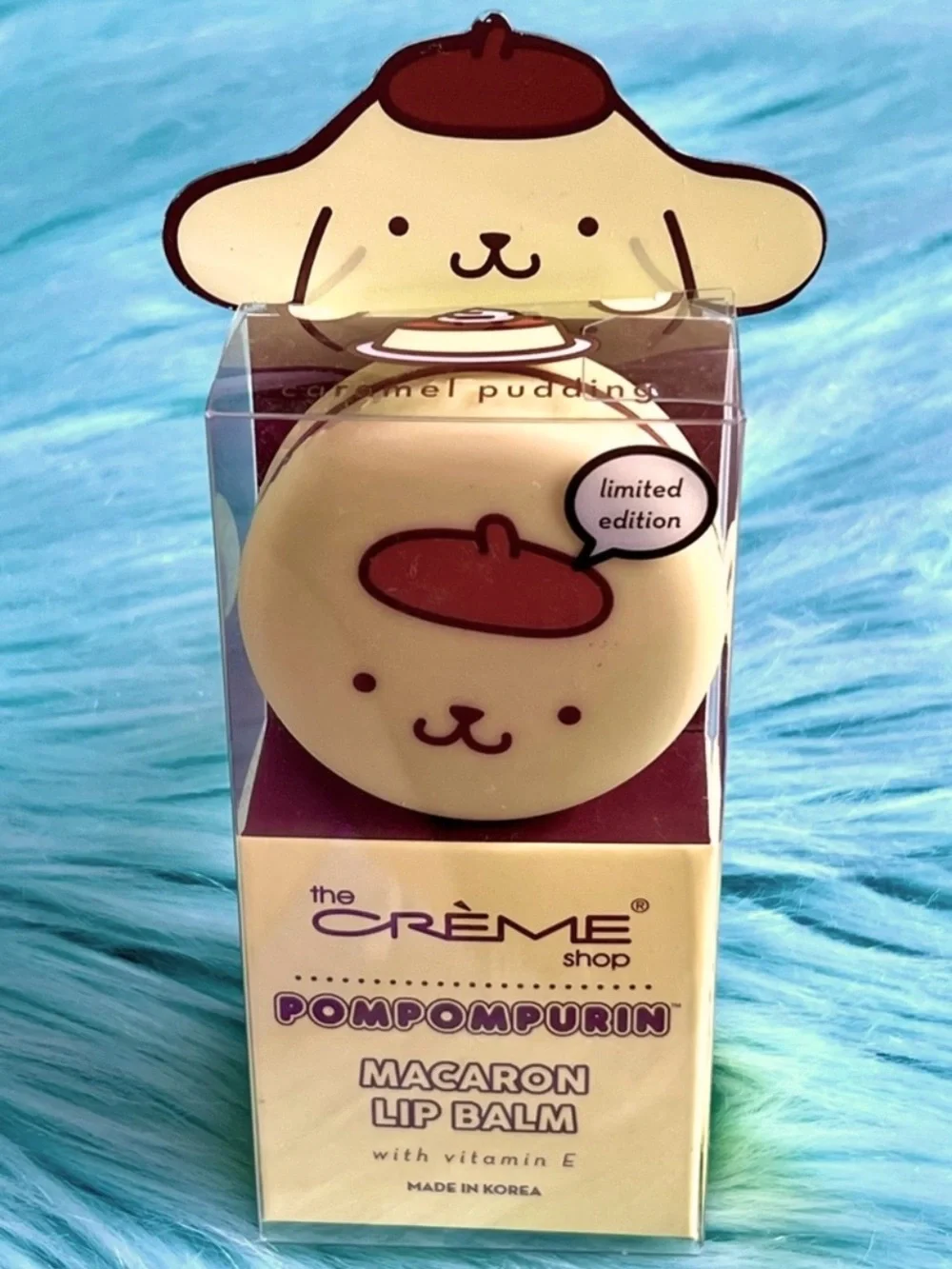 Crème Shop x Sanrio Caramel Pudding Pompompurin Macaron Lip Balm Limited Edition